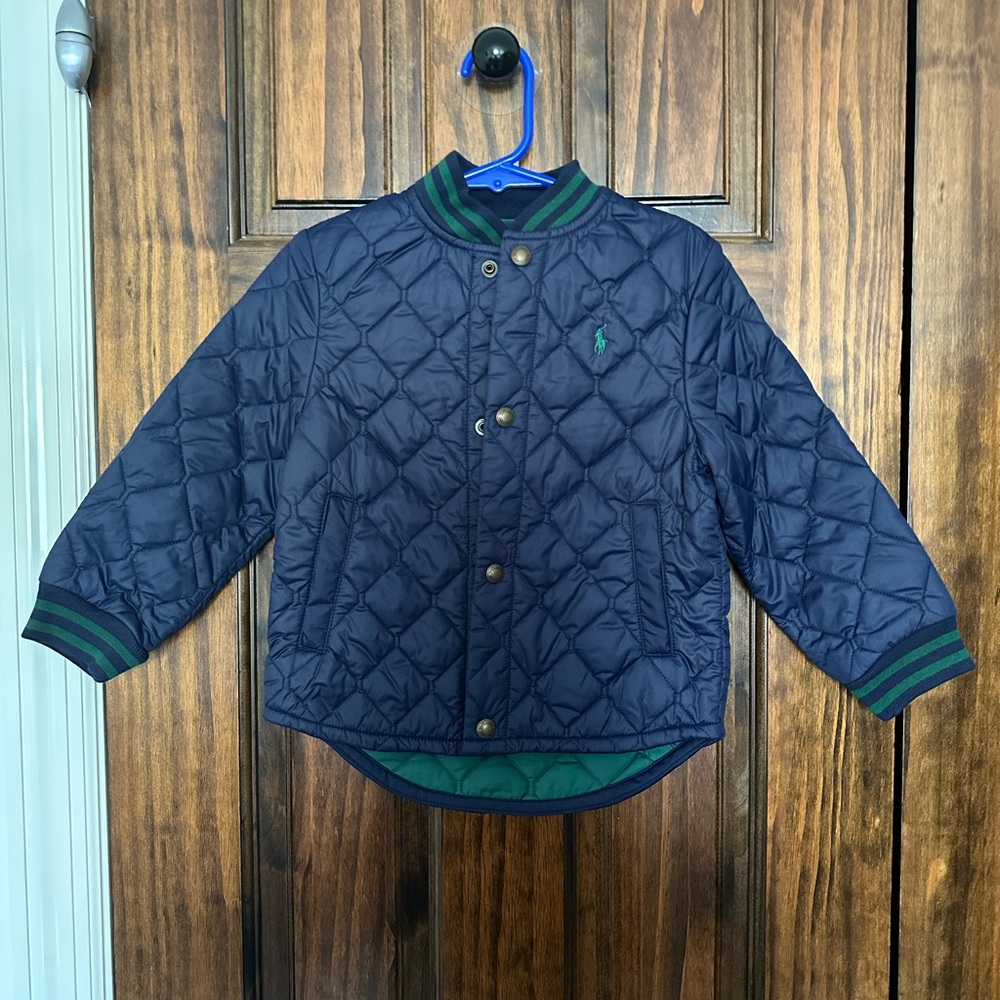 Ralph Lauren Blue and Green Jacket with Stand-Up Collar - BRAND NEW